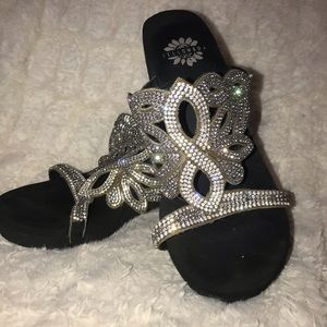 Yellow Box Rhinestone Wedges